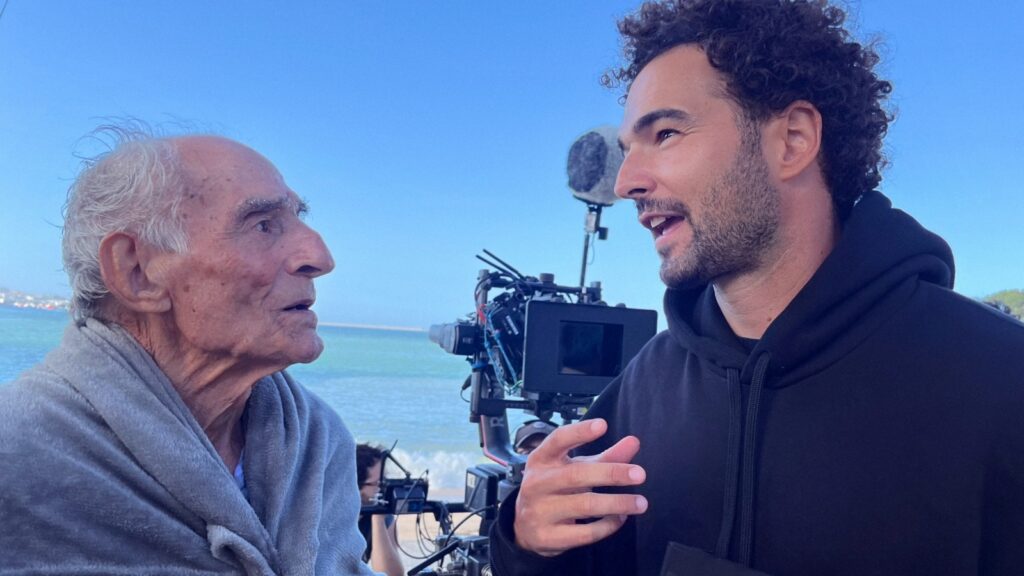 Saturnino García y Gonzaga Manso durante el rodaje de 'Dos días'